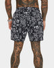 Saint Morta Paisley Skulls Beach Shorts Black/White