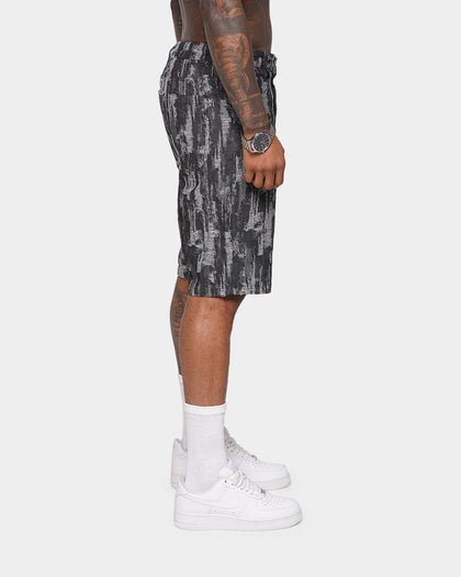 XXIII Ardell Textured Denim Shorts Black