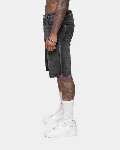 XXIII Ricardo Two Tone Denim Shorts Black