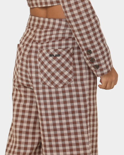 EN ES Women's Harvard Wide Leg Pants Gingham Aurora
