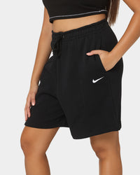 Nike Women's Nike Sportswear Essentials Fleece High-Rise Shorts Black/White