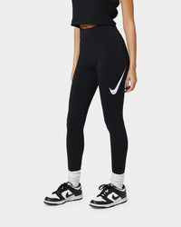 Nike Women's Sportswear Swoosh High-Rise Leggings Black/Black/White