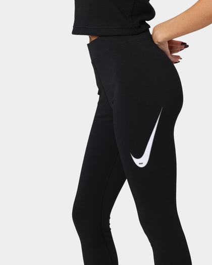 Nike Women's Sportswear Swoosh High-Rise Leggings Black/Black/White