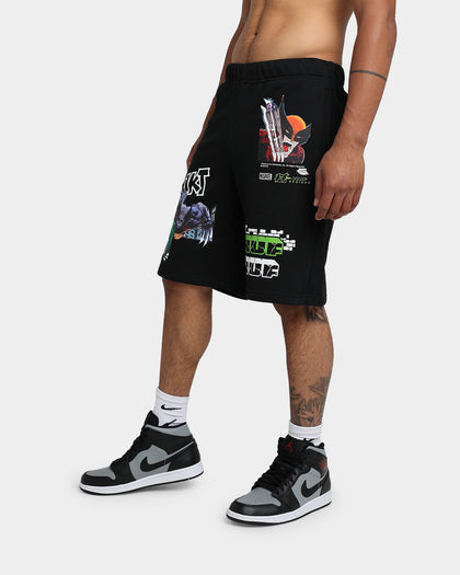 HUF X Marvel Smash Up Fleece Shorts Black