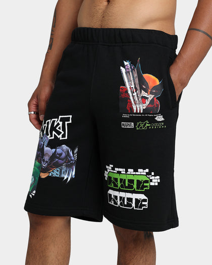 HUF X Marvel Smash Up Fleece Shorts Black