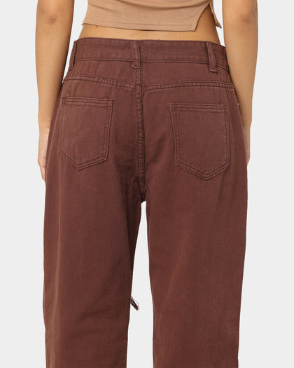 XXIII Women's Alina Baggy Rip Jeans Brown