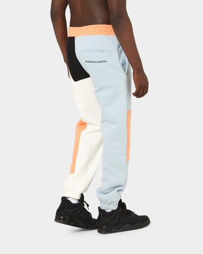 BEENTRILL Patchwork Sweat Pants Blue/Orange
