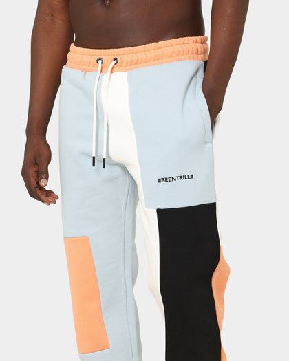 BEENTRILL Patchwork Sweat Pants Blue/Orange