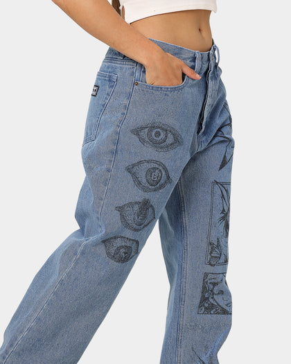 Obey Hard Work Dreams Denim Jeans Light Indigo