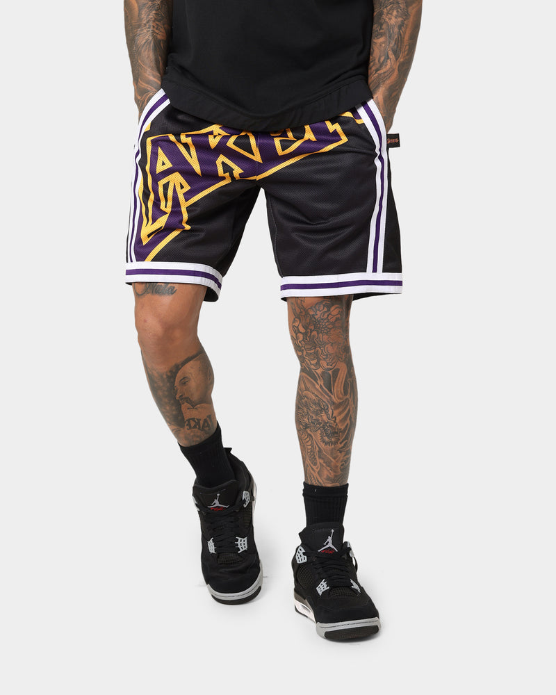 HUF X Marvel Smash Up Fleece Shorts - Black, Wolverine & Hulk Design, Large