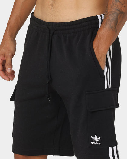 Adidas 3 Stripe Cargo Shorts Black