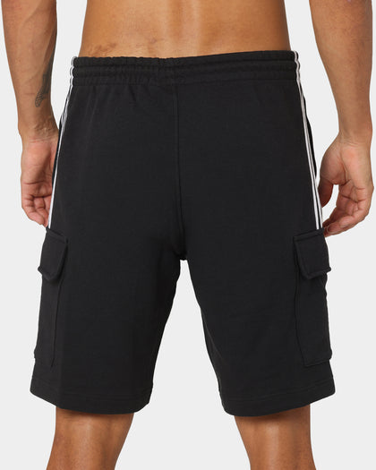 Adidas 3 Stripe Cargo Shorts Black