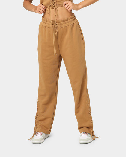 EN ES Women's Mason Lace Up Track Pants Tan