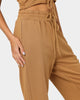 EN ES Women's Mason Lace Up Track Pants Tan