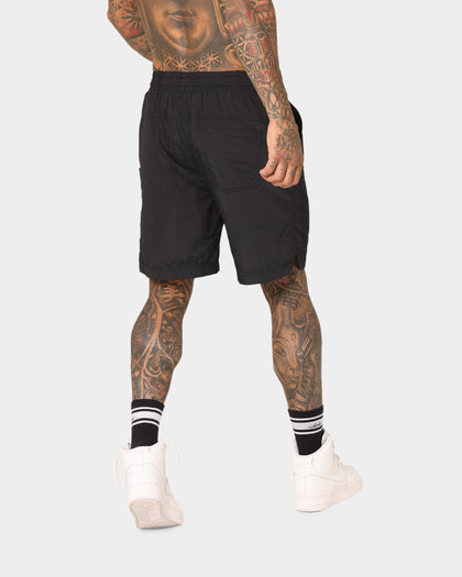 Saint Morta Scripted Beach Shorts Black