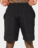 Saint Morta Scripted Beach Shorts Black