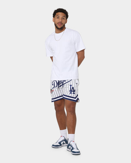 New Era Los Angeles Dodgers Pinstripe Script Shorts White Pinstripe