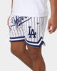 New Era Los Angeles Dodgers Pinstripe Script Shorts White Pinstripe