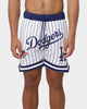 New Era Los Angeles Dodgers Pinstripe Script Shorts White Pinstripe