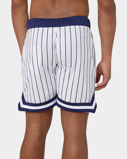 New Era Los Angeles Dodgers Pinstripe Script Shorts White Pinstripe