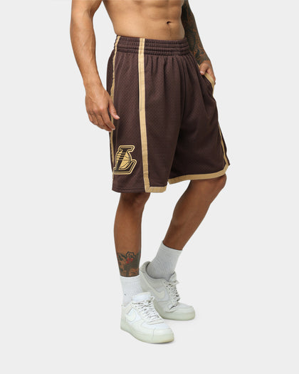 Mitchell & Ness Los Angeles Lakers Lux Brown Swingman Shorts Baroque Brown