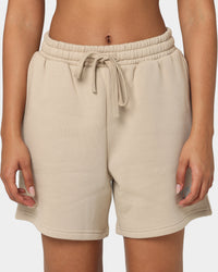 National Collegiate Athletic Association Women's UNC Tar Heels Vintage Embroidered High Waisted Shorts Clay