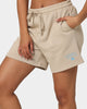 National Collegiate Athletic Association Women's UNC Tar Heels Vintage Embroidered High Waisted Shorts Clay