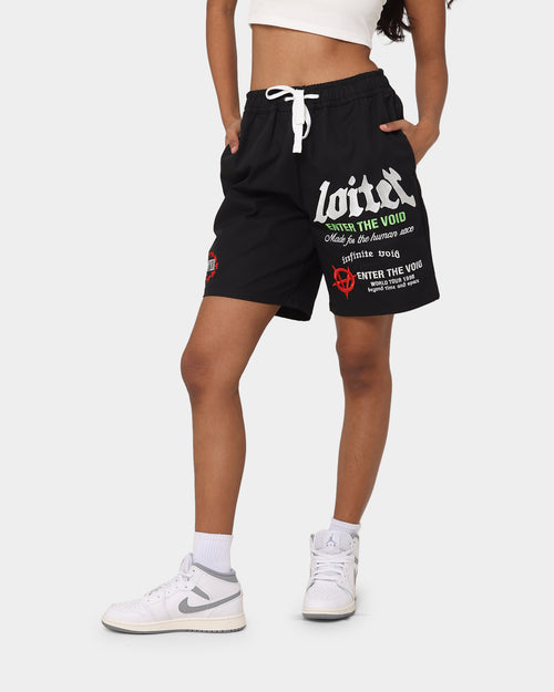 Loiter Void Multi Logo Walk Shorts Black