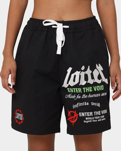 Loiter Void Multi Logo Walk Shorts Black