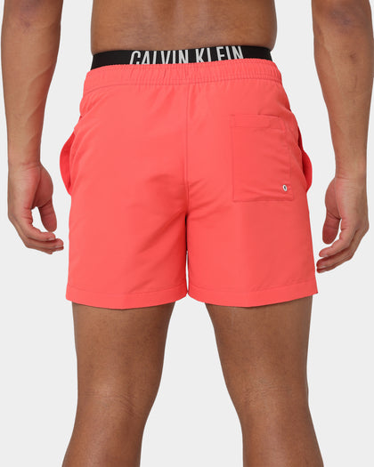 Calvin Klein Medium Double Waistband Swim Shorts Coral Crush