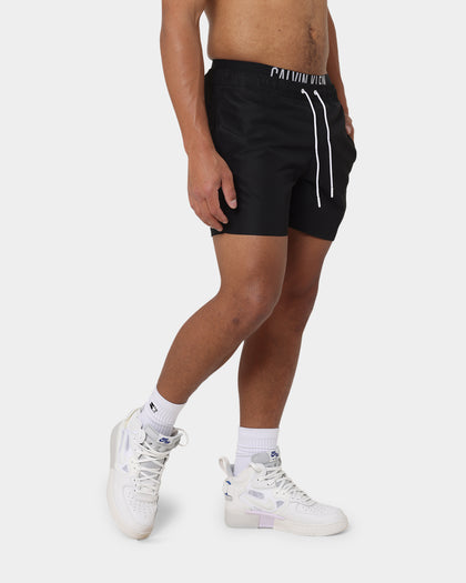 Calvin Klein Medium Double Waistband Swim Shorts Pvh Black