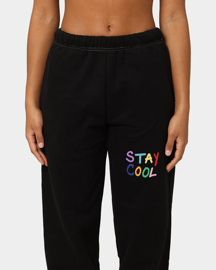 STAYCOOLNYC Puff Paint Sweat Pants Black