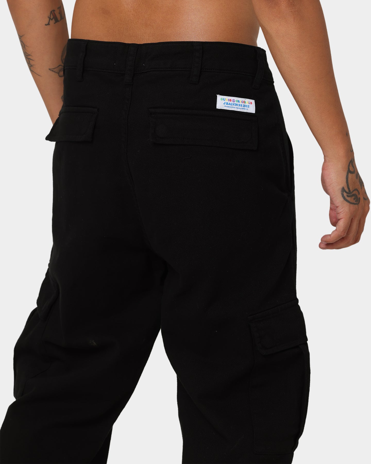 GUESS Originals X J Balvin Cargo Pants Jet Black A996 | Culture Kings