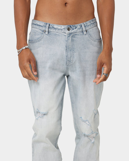 Carré Bouffant Distressed Jeans Light Blue