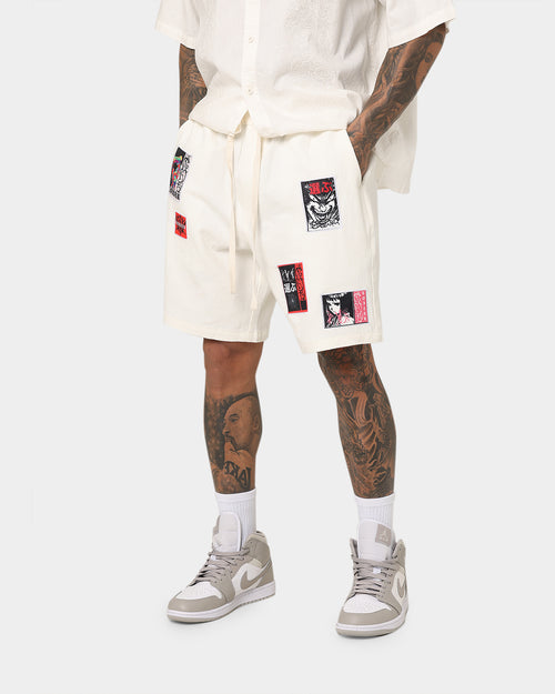 Loiter Patchwork Shorts Ecru