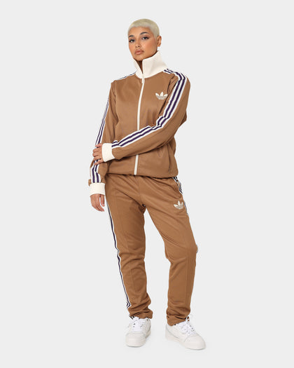 Adidas Adicolor Striped Trackpants Brown Desert