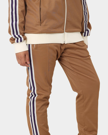 Adidas Adicolor Striped Trackpants Brown Desert