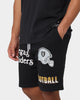 Majestic Athletics Las Vegas Raiders Puff Print Patch Fleece Shorts Faded Black