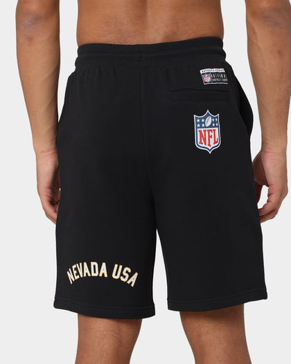 Majestic Athletics Las Vegas Raiders Puff Print Patch Fleece Shorts Faded Black