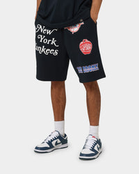 Majestic Athletic New York Yankees Puff Print Patch Fleece Shorts True Navy