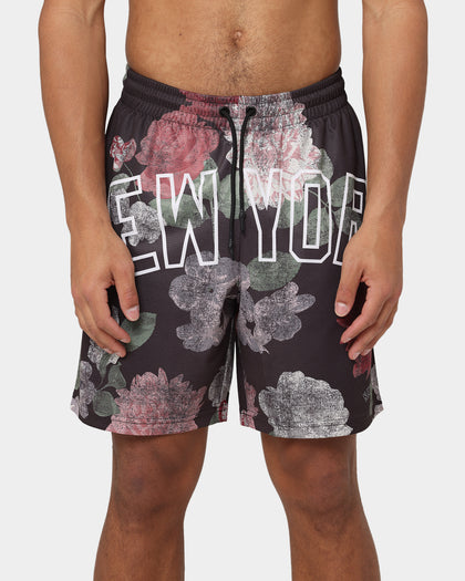 Majestic Athletic New York Yankees Digi Floral Camo Shorts Faded Black