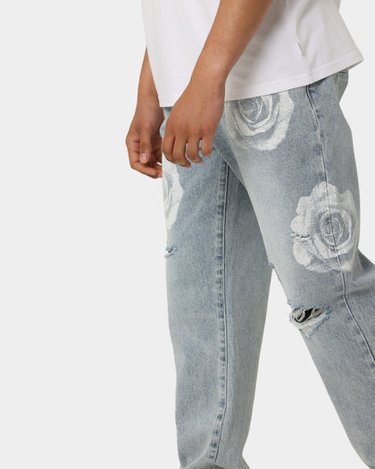 Carré Rose Bunch Distressed Jeans Vintage Blue