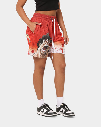 Goat Crew X Baki Hanma Baki Mesh Shorts Burnt Orange