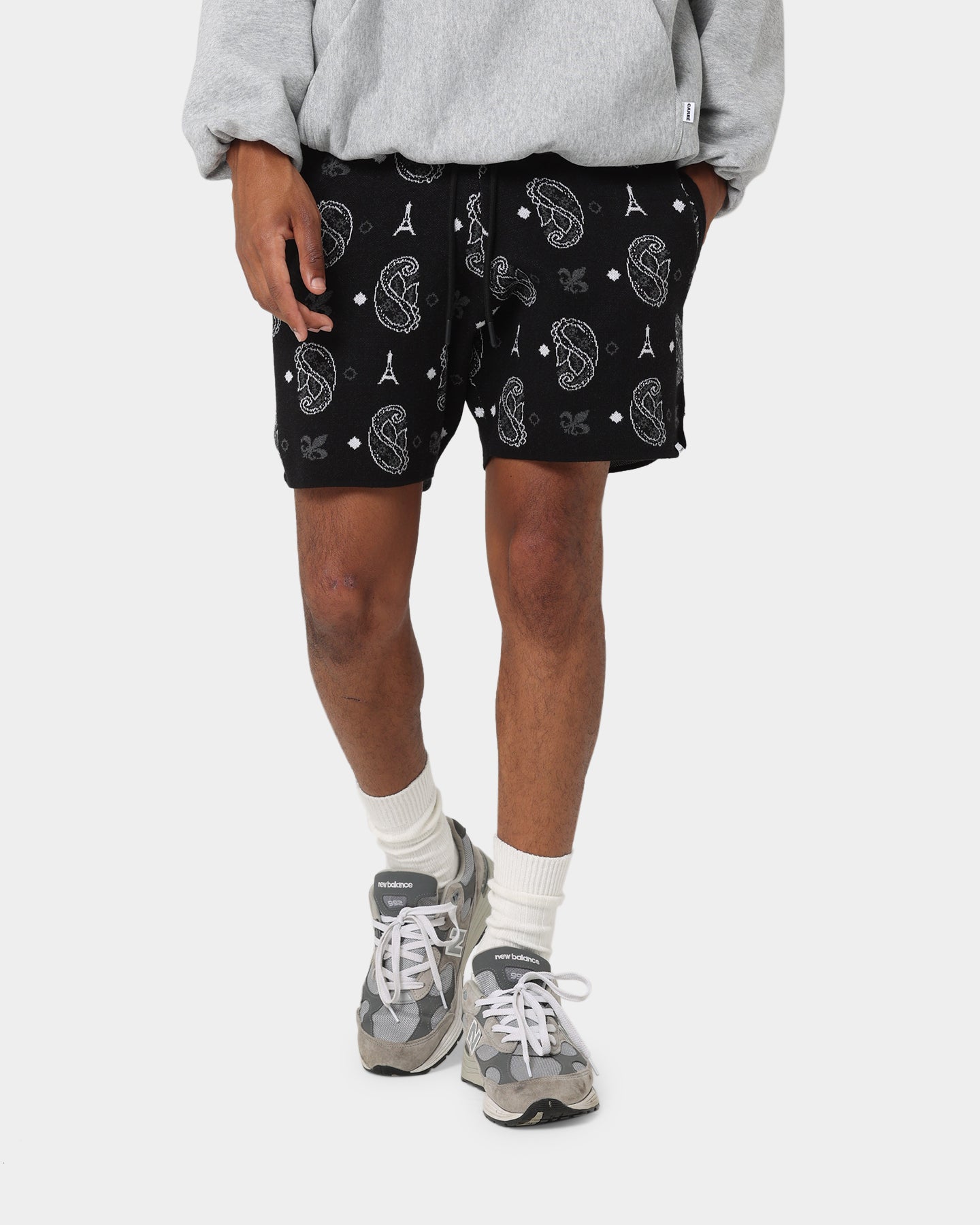 Carre Big Bandana Knitted Shorts Black | Culture Kings