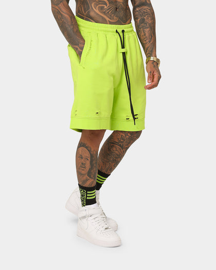 Saint Morta Rags Fleece Shorts Neon Green