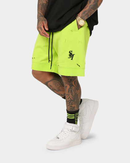 Saint Morta Rags Fleece Shorts Neon Green