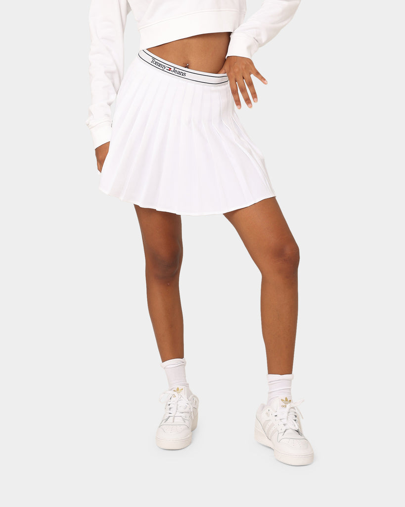 Tommy Jeans Women's TJW Logo Waistband Pleat Mini Skirt White | Culture ...