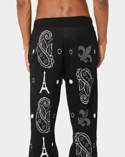 Carré Big Bandana Knitted Sweatpants Black