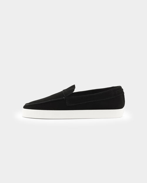 Saint Morta Hemisphere Suede Slip On Loafer Black/White