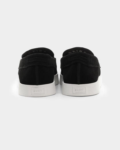Saint Morta Hemisphere Suede Slip On Loafer Black/White